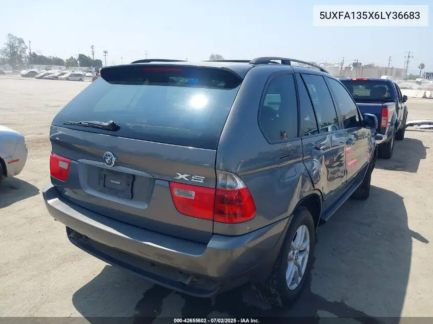 2006 BMW X5 3.0I VIN: 5UXFA135X6LY36683 Lot: 42655602