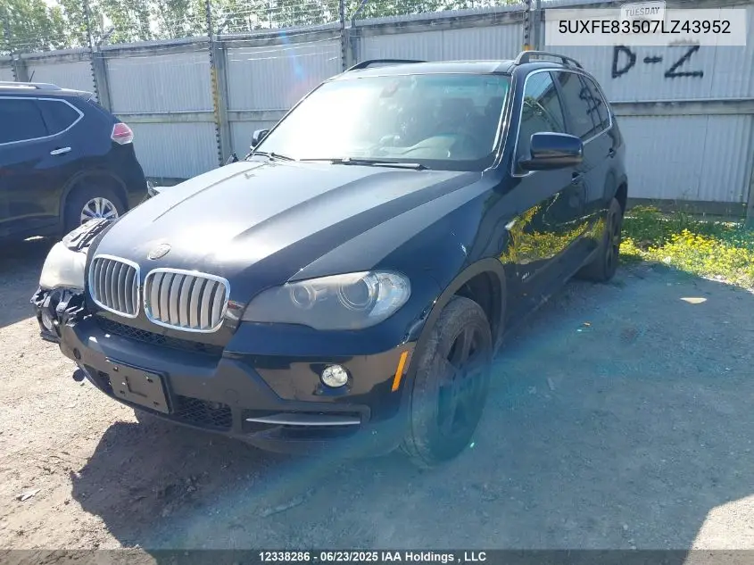 2007 BMW X5 4.8I VIN: 5UXFE83507LZ43952 Lot: 12338286