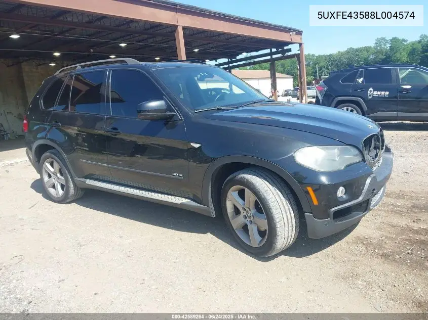 2008 BMW X5 3.0Si VIN: 5UXFE43588L004574 Lot: 42589264