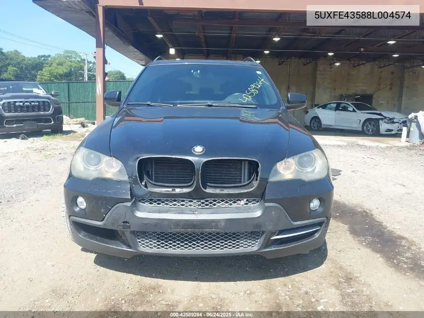 2008 BMW X5 3.0Si VIN: 5UXFE43588L004574 Lot: 42589264