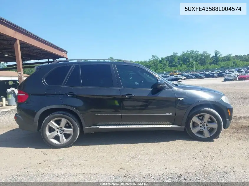 2008 BMW X5 3.0Si VIN: 5UXFE43588L004574 Lot: 42589264