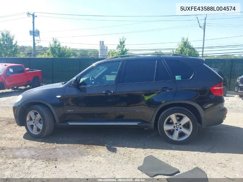 2008 BMW X5 3.0Si VIN: 5UXFE43588L004574 Lot: 42589264