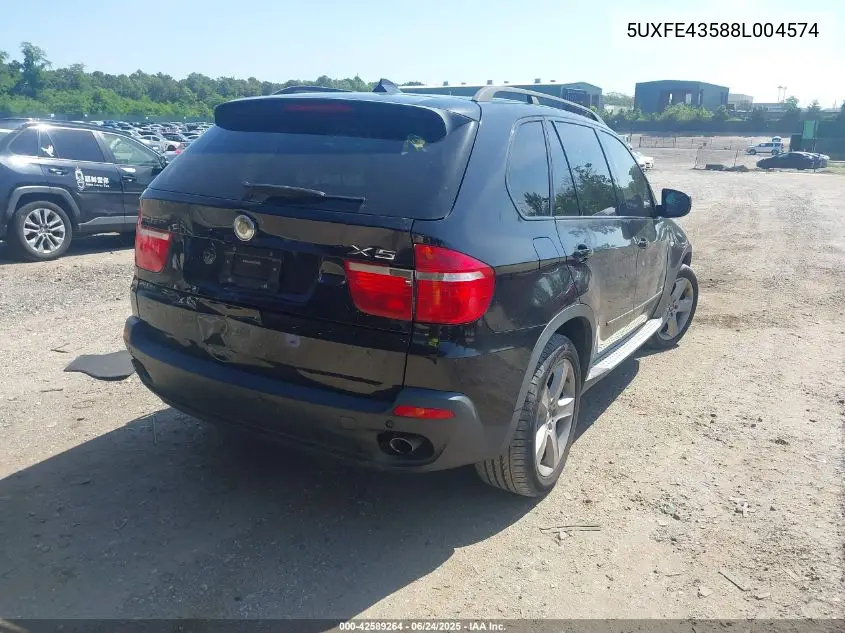 2008 BMW X5 3.0Si VIN: 5UXFE43588L004574 Lot: 42589264