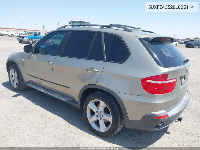 2008 BMW X5 3.0Si VIN: 5UXFE43528L025114 Lot: 42597677