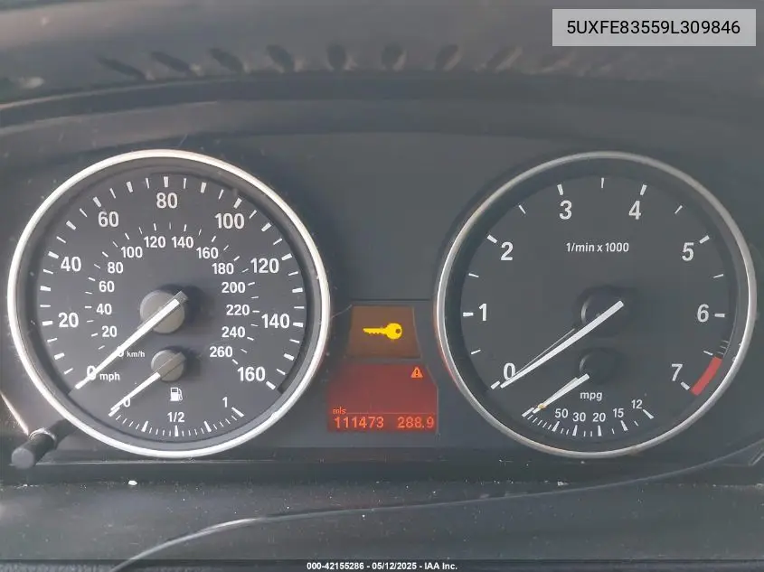 2009 BMW X5 xDrive48I VIN: 5UXFE83559L309846 Lot: 42155286