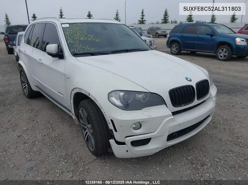 2010 BMW X5 xDrive48I VIN: 5UXFE8C52AL311803 Lot: 12338165