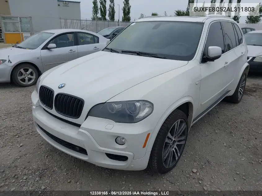2010 BMW X5 xDrive48I VIN: 5UXFE8C52AL311803 Lot: 12338165