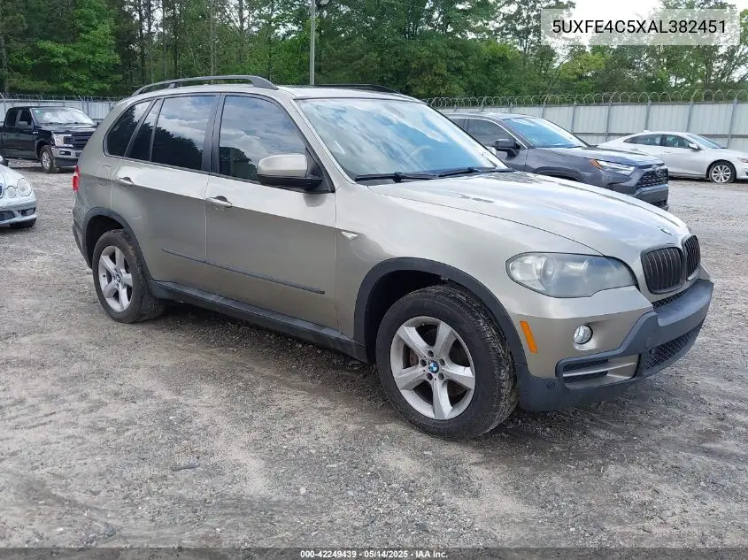 2010 BMW X5 xDrive30I VIN: 5UXFE4C5XAL382451 Lot: 42249439