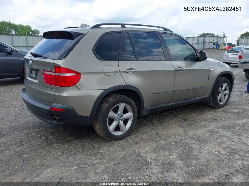 2010 BMW X5 xDrive30I VIN: 5UXFE4C5XAL382451 Lot: 42249439