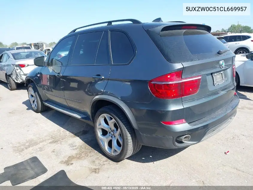 2012 BMW X5 xDrive35D VIN: 5UXZW0C51CL669957 Lot: 42230292