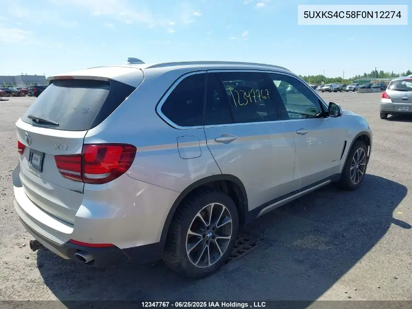 2015 BMW X5 xDrive35D VIN: 5UXKS4C58F0N12274 Lot: 12347767