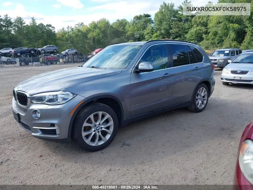 2015 BMW X5 xDrive35I VIN: 5UXKR0C5XF0K58975 Lot: 40218081
