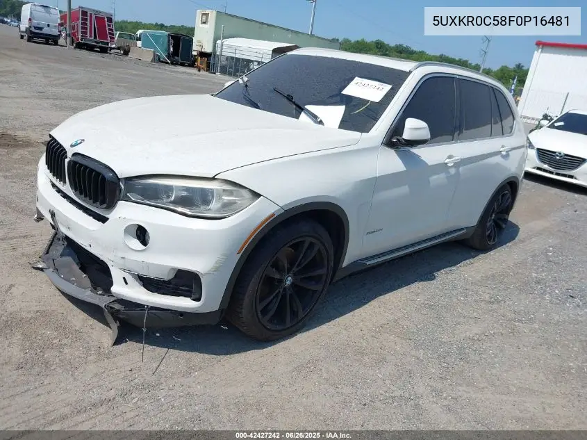 2015 BMW X5 xDrive35I VIN: 5UXKR0C58F0P16481 Lot: 42427242