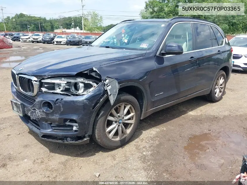 2015 BMW X5 xDrive35I VIN: 5UXKR0C57F0P03365 Lot: 42760235