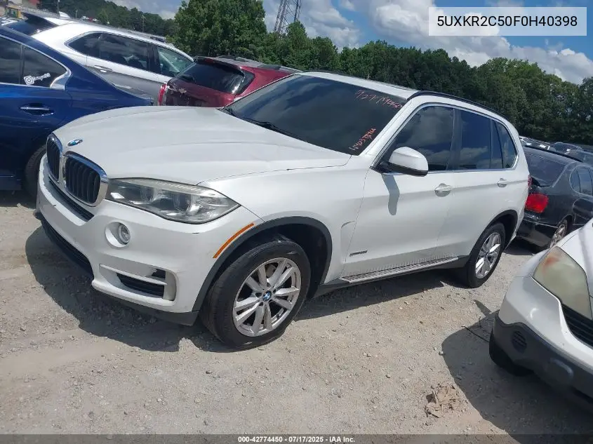 2015 BMW X5 Sdrive35I VIN: 5UXKR2C50F0H40398 Lot: 42774450