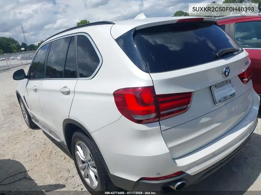 2015 BMW X5 Sdrive35I VIN: 5UXKR2C50F0H40398 Lot: 42774450