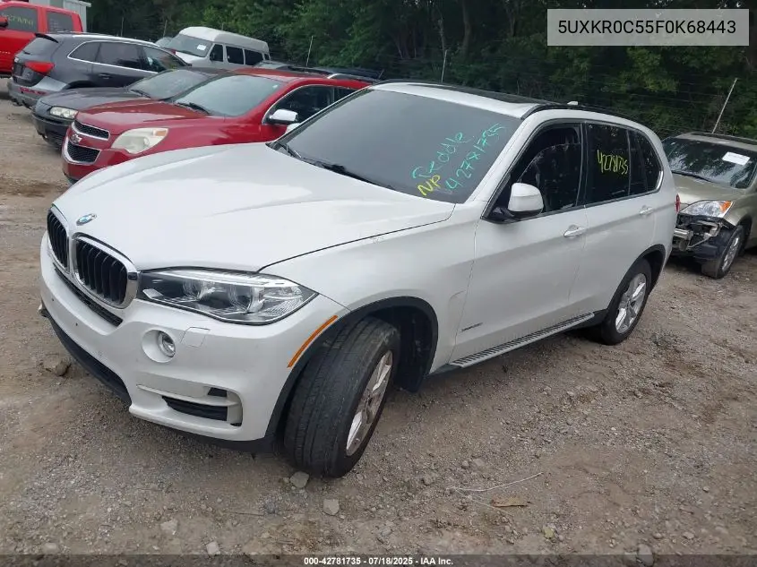 2015 BMW X5 xDrive35I VIN: 5UXKR0C55F0K68443 Lot: 42781735