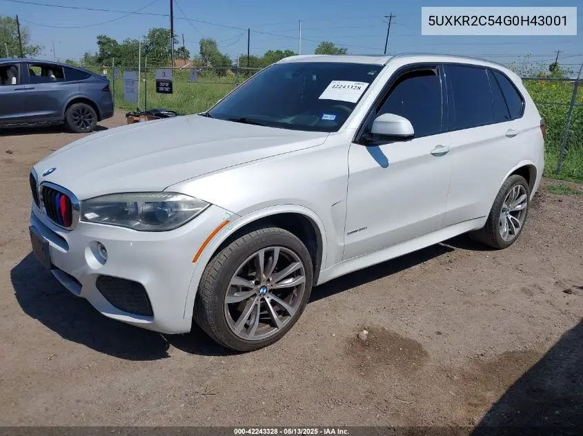 2016 BMW X5 Sdrive35I VIN: 5UXKR2C54G0H43001 Lot: 42243328