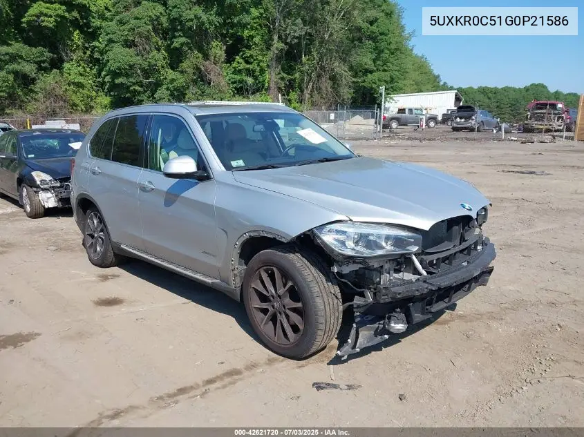 2016 BMW X5 xDrive35I VIN: 5UXKR0C51G0P21586 Lot: 42621720