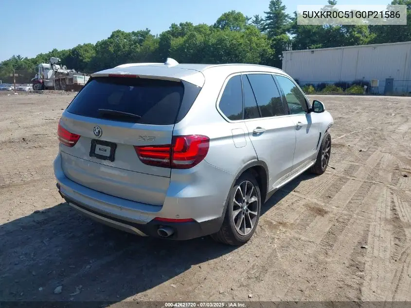 2016 BMW X5 xDrive35I VIN: 5UXKR0C51G0P21586 Lot: 42621720