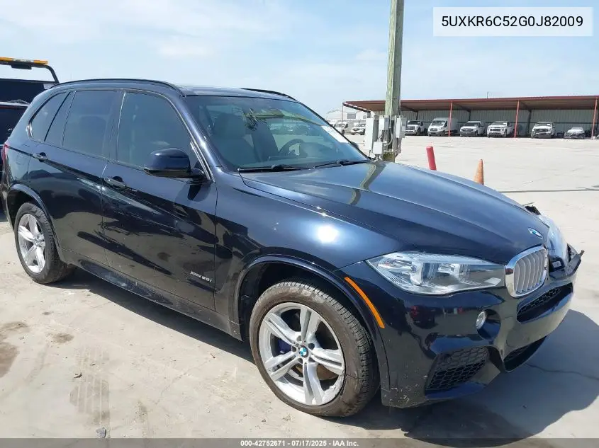 2016 BMW X5 xDrive50I VIN: 5UXKR6C52G0J82009 Lot: 42752671