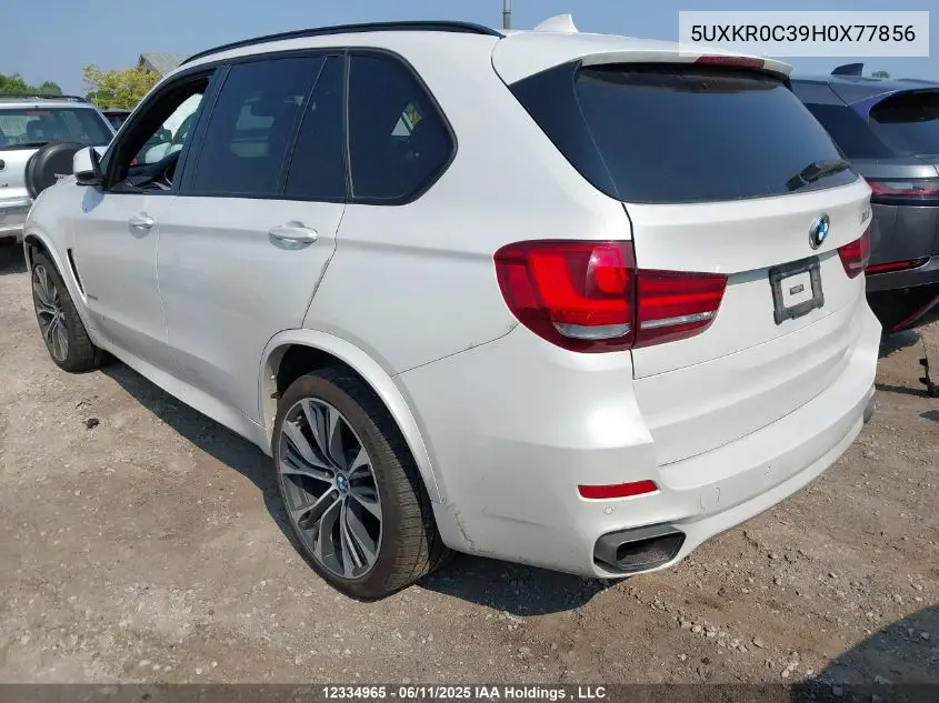 2017 BMW X5 xDrive35I VIN: 5UXKR0C39H0X77856 Lot: 12334965