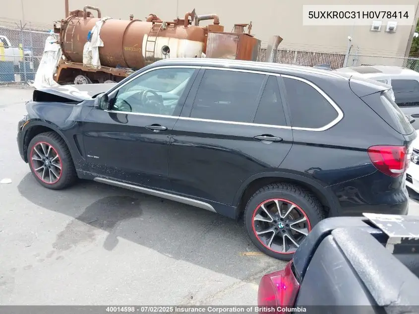 2017 BMW X5 VIN: 5UXKR0C31H0V78414 Lot: 40014598