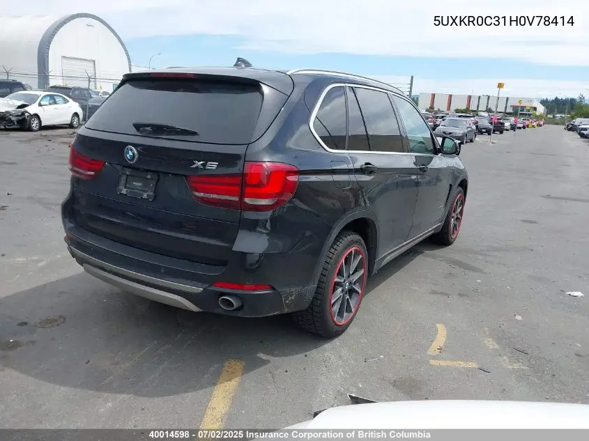 2017 BMW X5 VIN: 5UXKR0C31H0V78414 Lot: 40014598