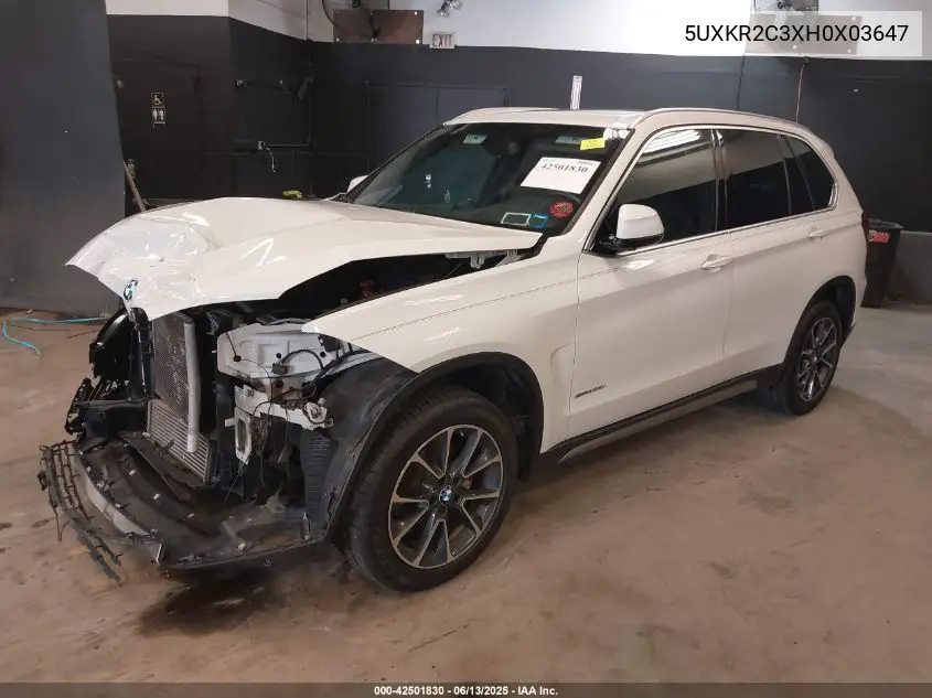2017 BMW X5 Sdrive35I VIN: 5UXKR2C3XH0X03647 Lot: 42501830