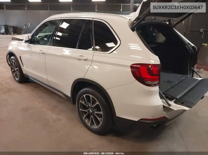 2017 BMW X5 Sdrive35I VIN: 5UXKR2C3XH0X03647 Lot: 42501830