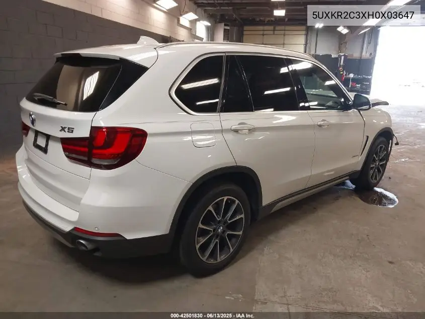 2017 BMW X5 Sdrive35I VIN: 5UXKR2C3XH0X03647 Lot: 42501830