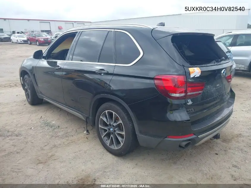 2017 BMW X5 xDrive35I VIN: 5UXKR0C34H0V82540 Lot: 42735349