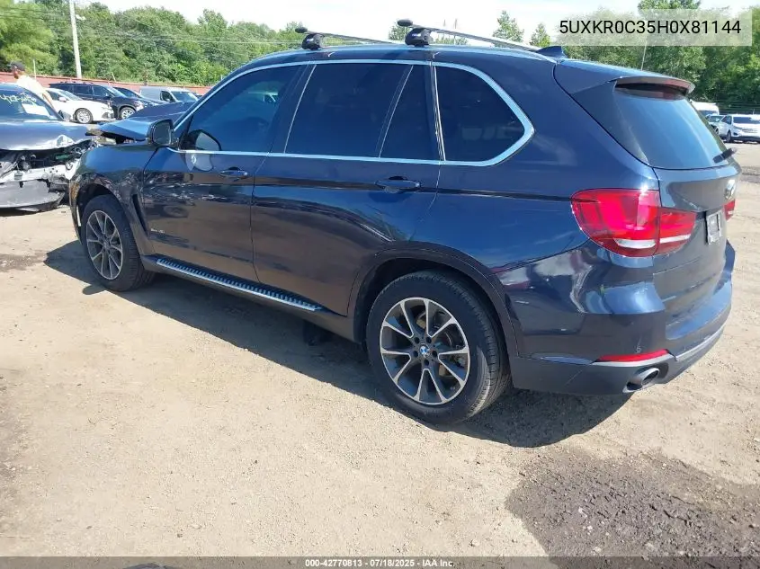 2017 BMW X5 xDrive35I VIN: 5UXKR0C35H0X81144 Lot: 42770813