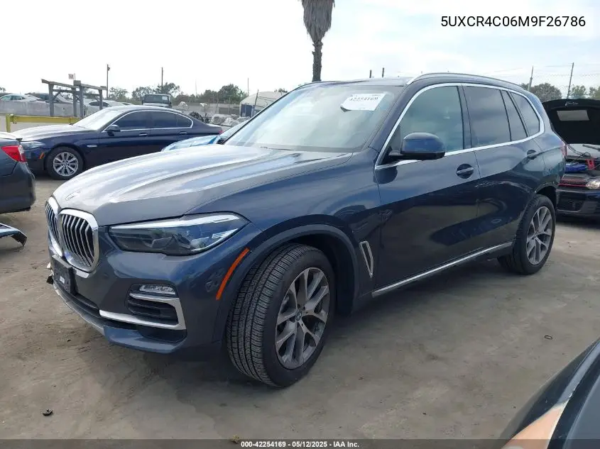 2021 BMW X5 Sdrive40I VIN: 5UXCR4C06M9F26786 Lot: 42254169
