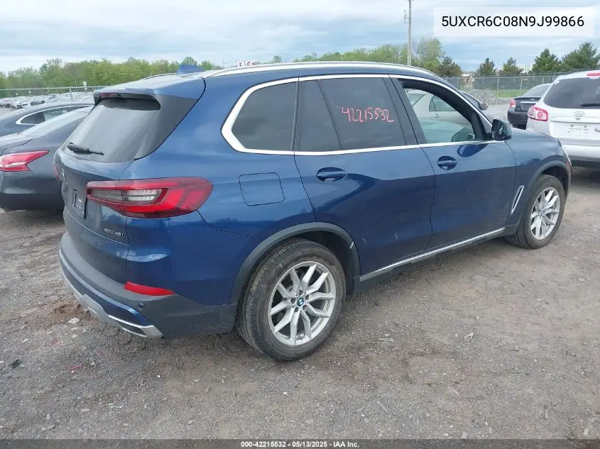 2022 BMW X5 xDrive40I VIN: 5UXCR6C08N9J99866 Lot: 42215532