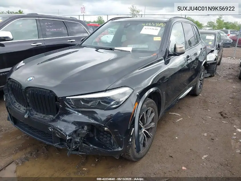 2022 BMW X5 M50I VIN: 5UXJU4C01N9K56922 Lot: 42234640