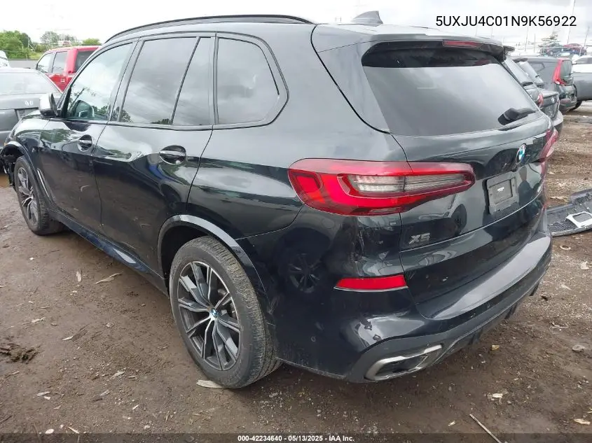 2022 BMW X5 M50I VIN: 5UXJU4C01N9K56922 Lot: 42234640