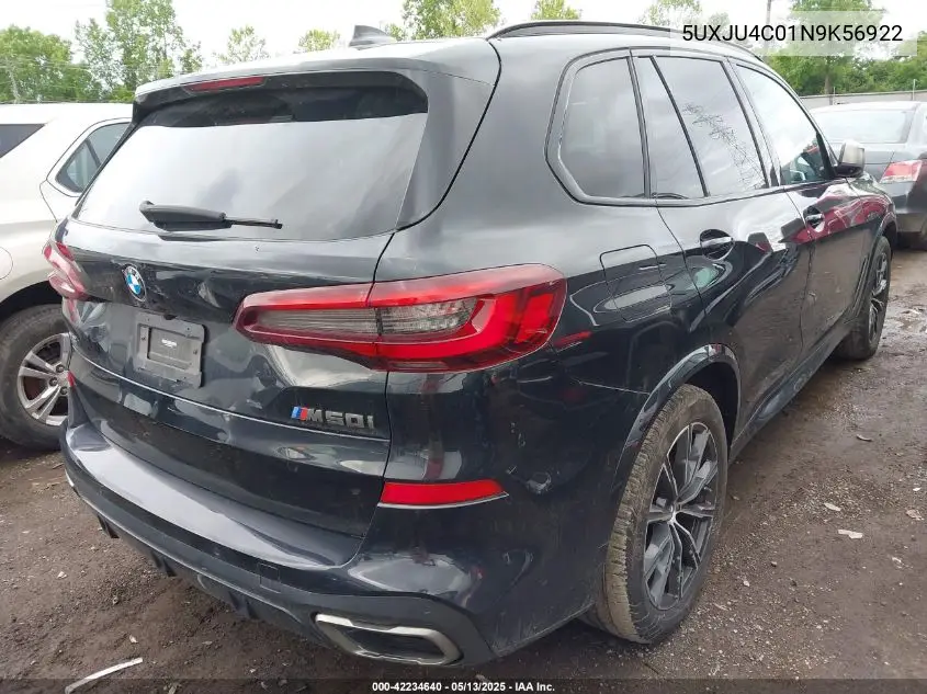 2022 BMW X5 M50I VIN: 5UXJU4C01N9K56922 Lot: 42234640