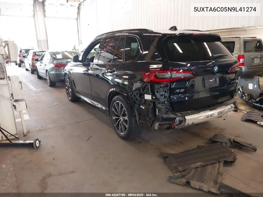2022 BMW X5 Phev xDrive45E VIN: 5UXTA6C05N9L41274 Lot: 42247190
