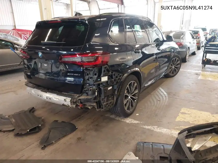2022 BMW X5 Phev xDrive45E VIN: 5UXTA6C05N9L41274 Lot: 42247190