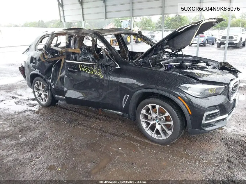 2022 BMW X5 xDrive40I VIN: 5UXCR6C04N9K85076 Lot: 42252536