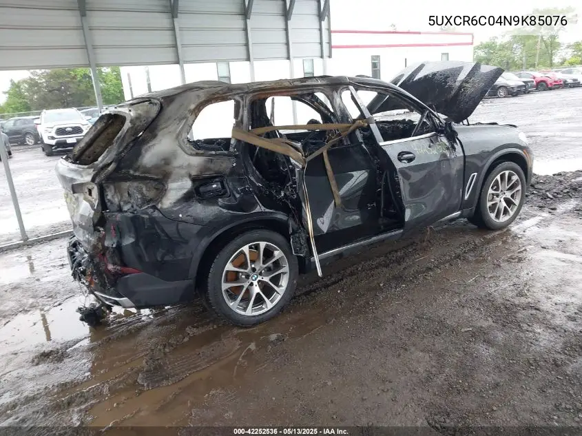 2022 BMW X5 xDrive40I VIN: 5UXCR6C04N9K85076 Lot: 42252536