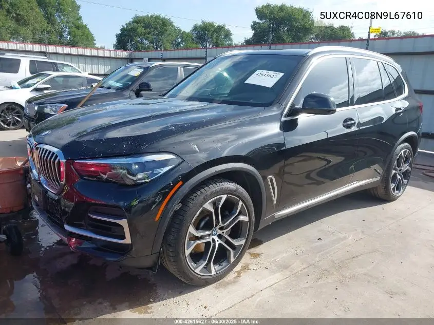 2022 BMW X5 Sdrive 40I VIN: 5UXCR4C08N9L67610 Lot: 42615627