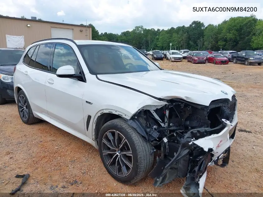 2022 BMW X5 Phev xDrive45E VIN: 5UXTA6C00N9M84200 Lot: 42627338