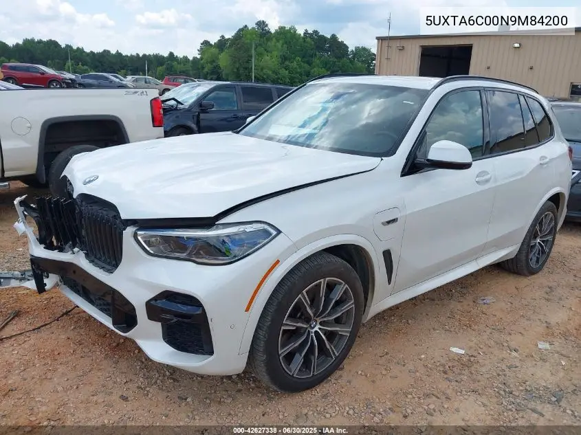 2022 BMW X5 Phev xDrive45E VIN: 5UXTA6C00N9M84200 Lot: 42627338