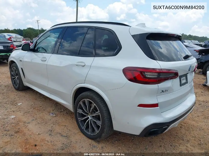 2022 BMW X5 Phev xDrive45E VIN: 5UXTA6C00N9M84200 Lot: 42627338