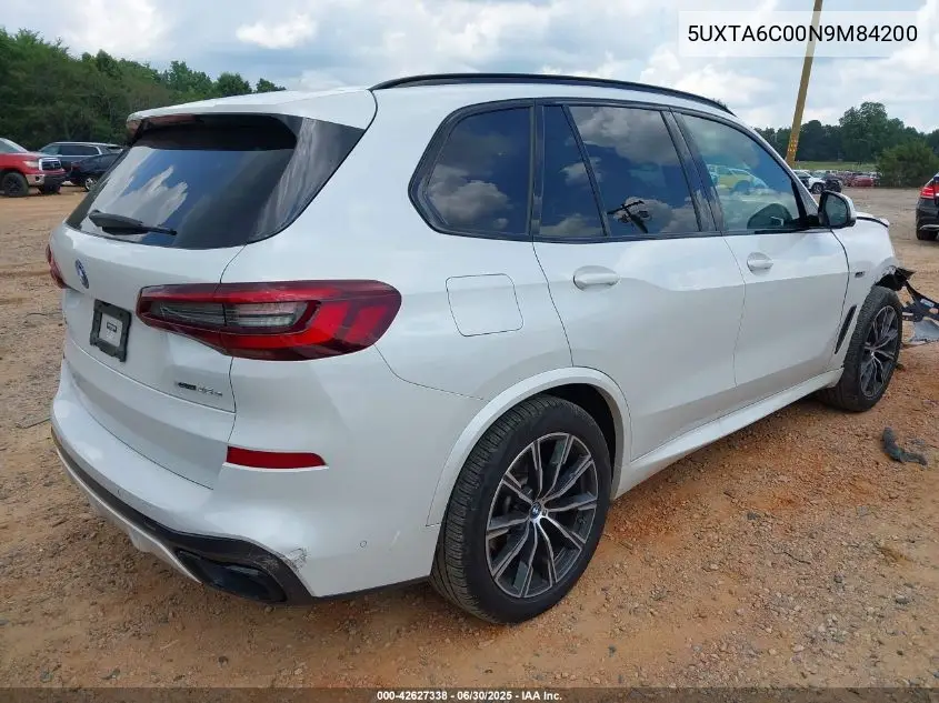 2022 BMW X5 Phev xDrive45E VIN: 5UXTA6C00N9M84200 Lot: 42627338