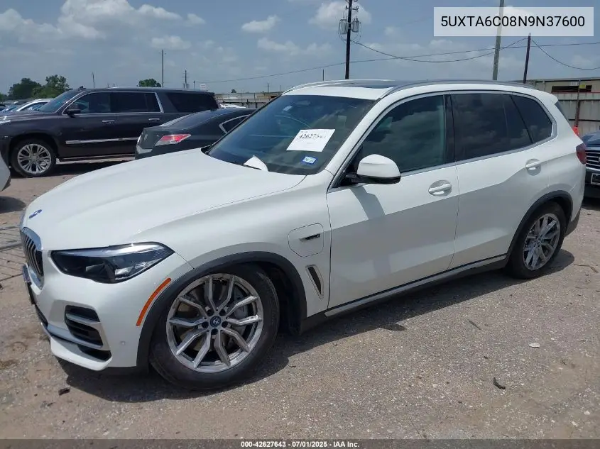 2022 BMW X5 Phev xDrive45E VIN: 5UXTA6C08N9N37600 Lot: 42627643