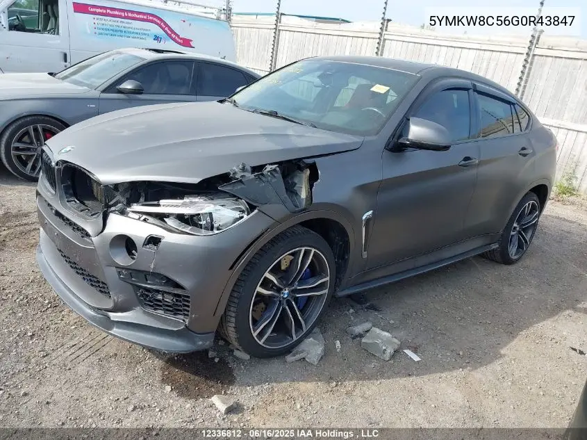 2016 BMW X6 M VIN: 5YMKW8C56G0R43847 Lot: 12336812