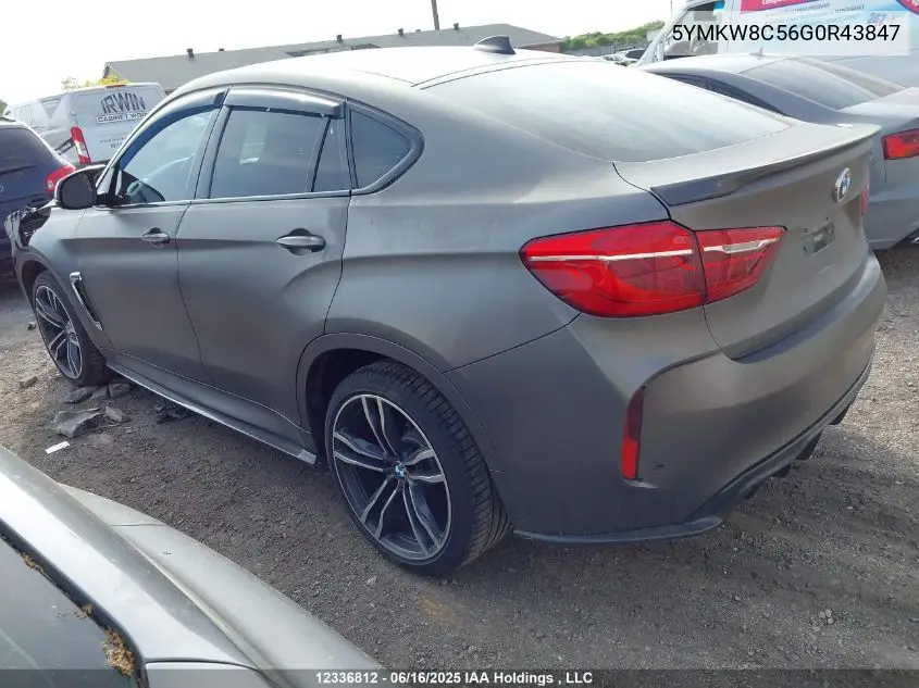 2016 BMW X6 M VIN: 5YMKW8C56G0R43847 Lot: 12336812